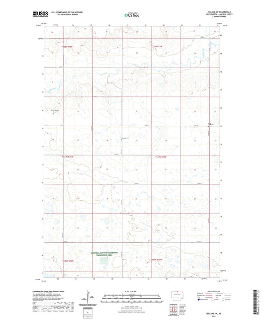 Zeeland SW South Dakota US Topo Map Image
