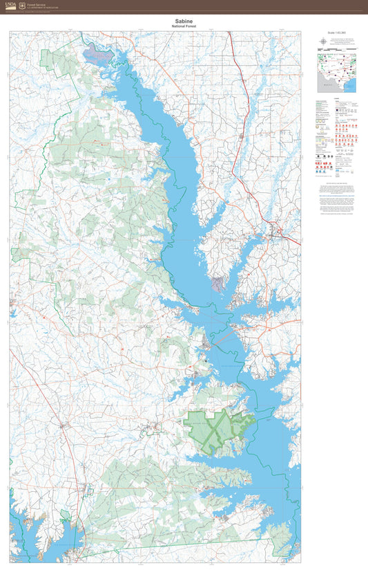 Sabine National Forest Map