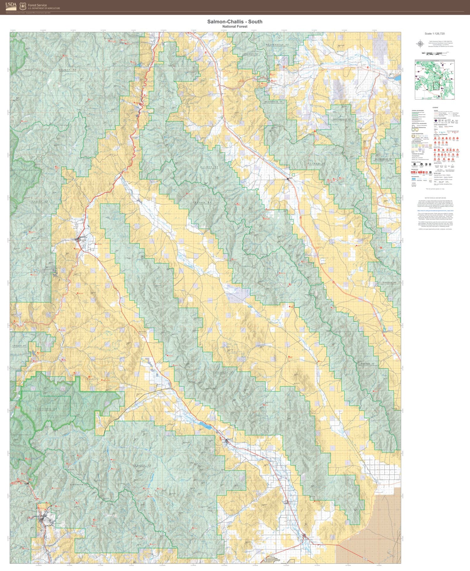 Salmon-Challis National Forest South Map
