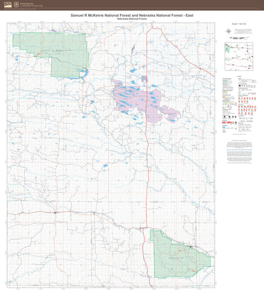 Samuel R McKelvie National Forest and Nebraska National Forest East Map