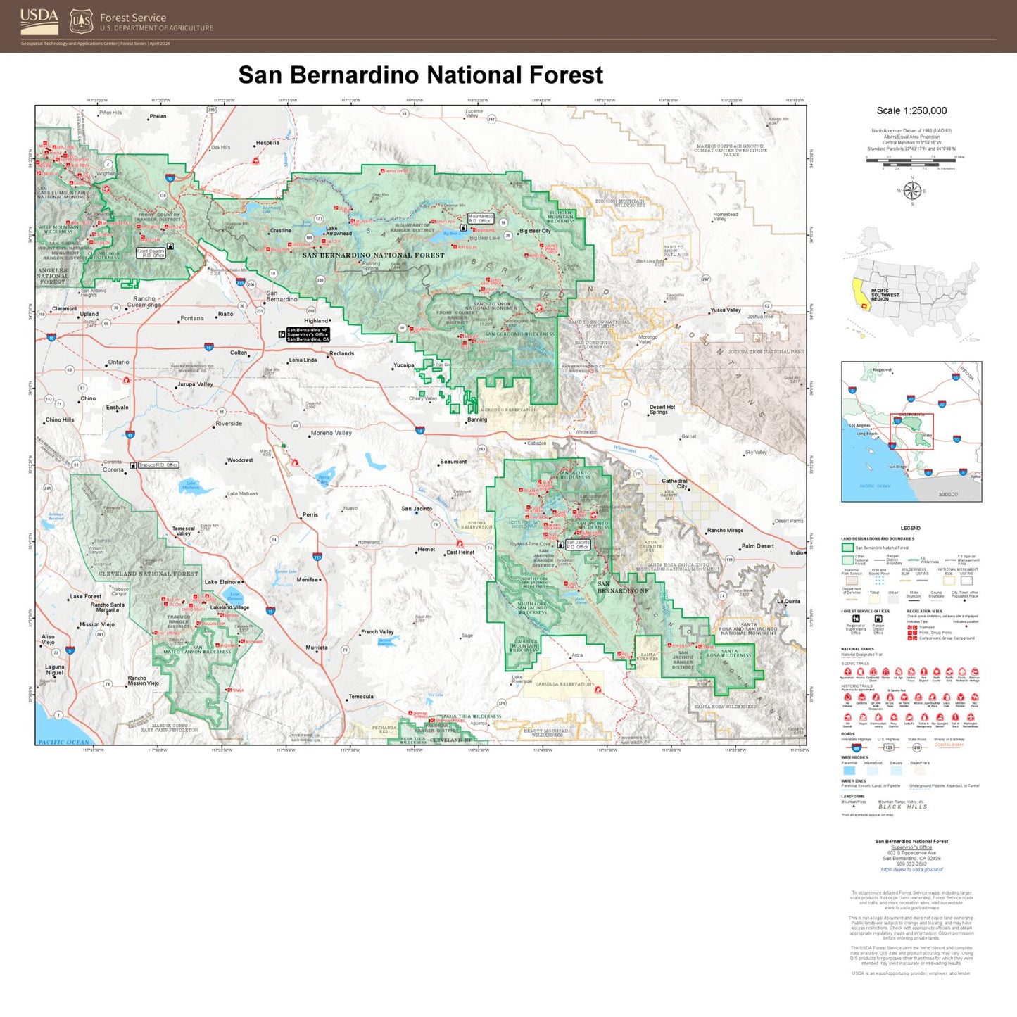 San Bernardino National Forest Map