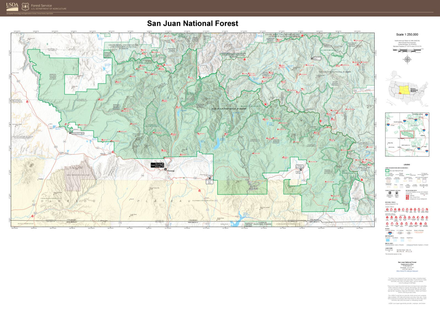 San Juan National Forest Map