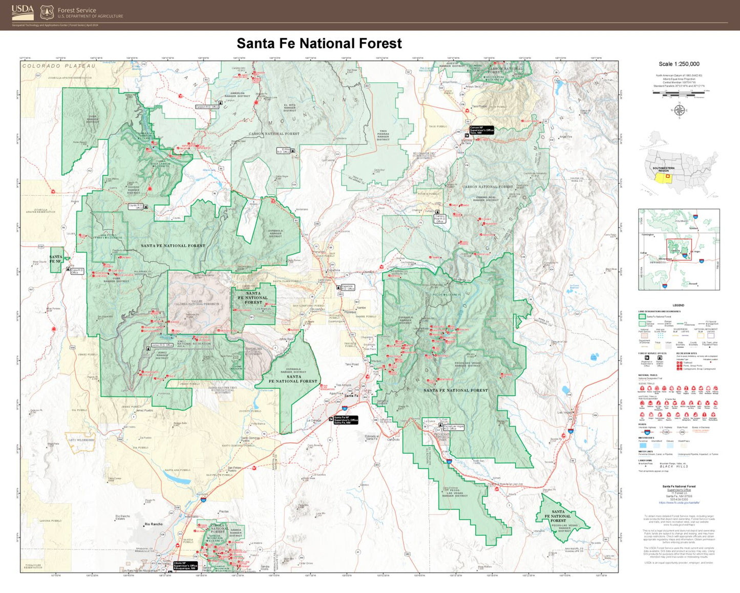 Santa Fe National Forest Map