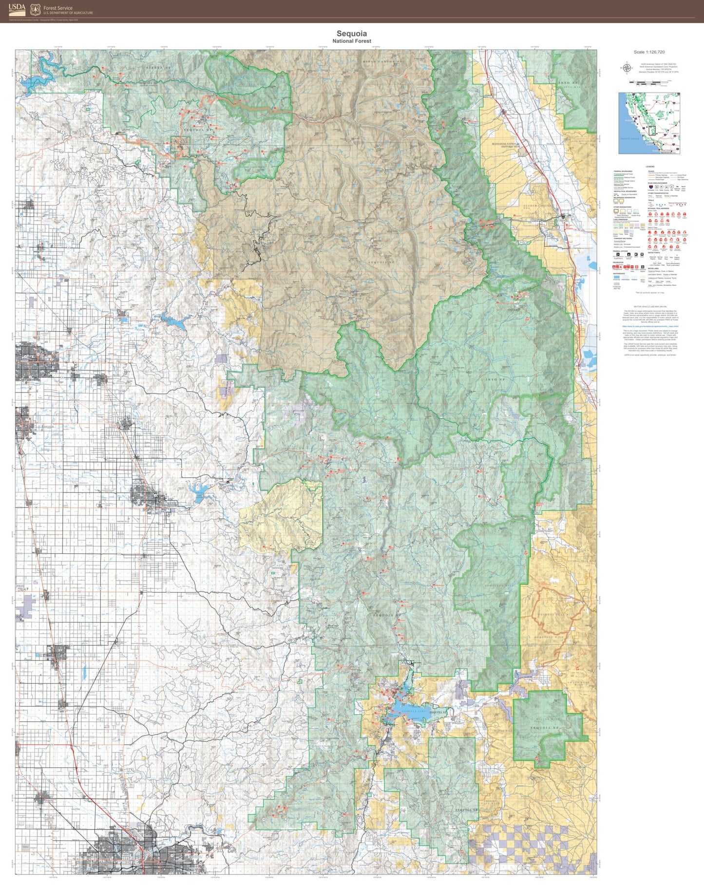 Sequoia National Forest Map
