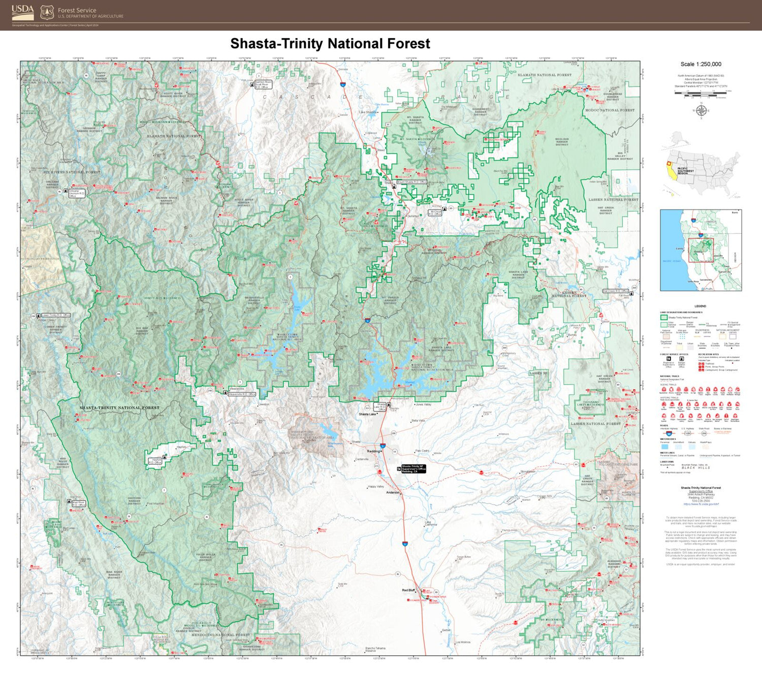 Shasta-Trinity National Forest Map