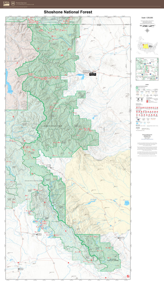 Shoshone National Forest Map