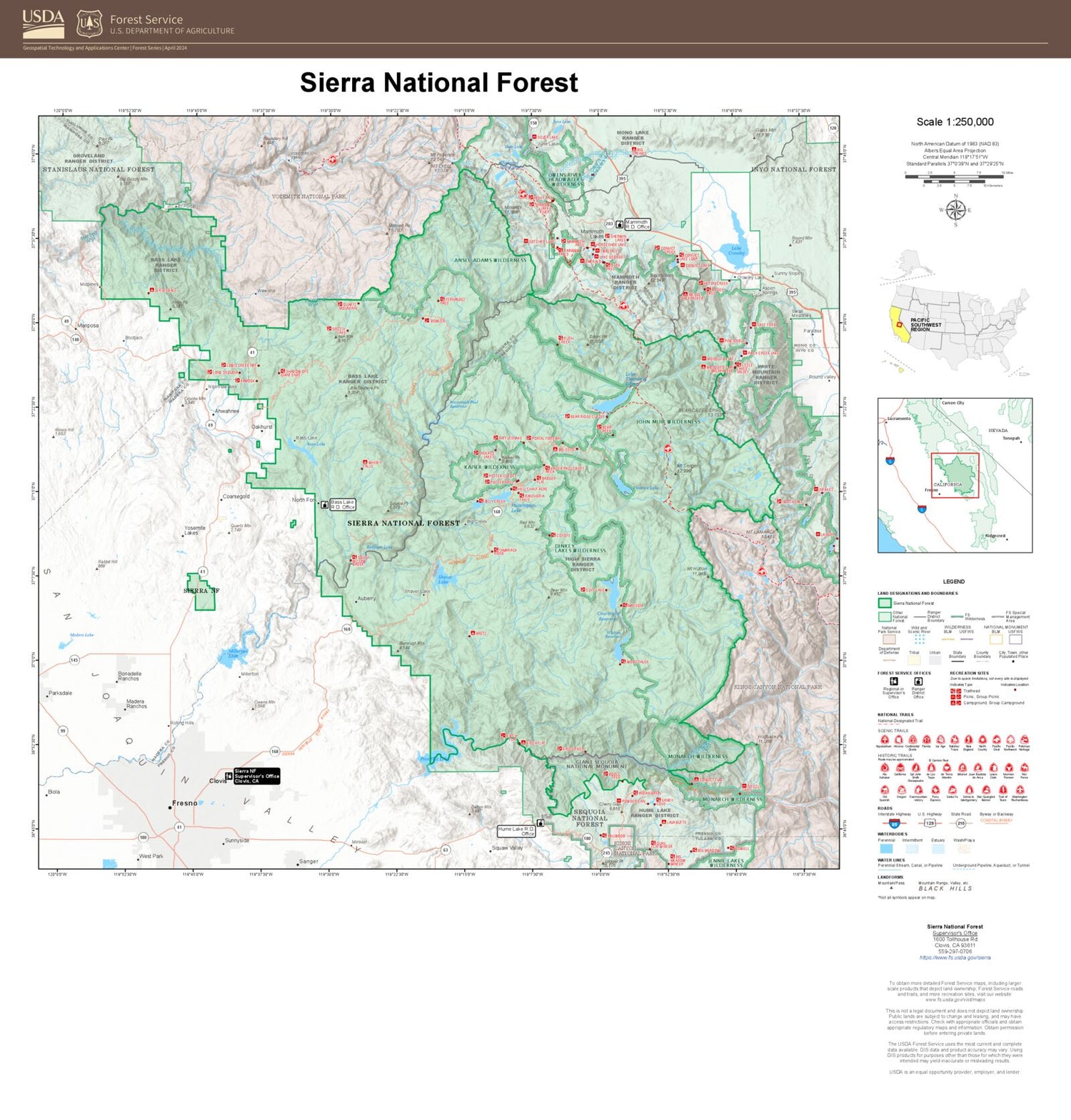 Sierra National Forest Map