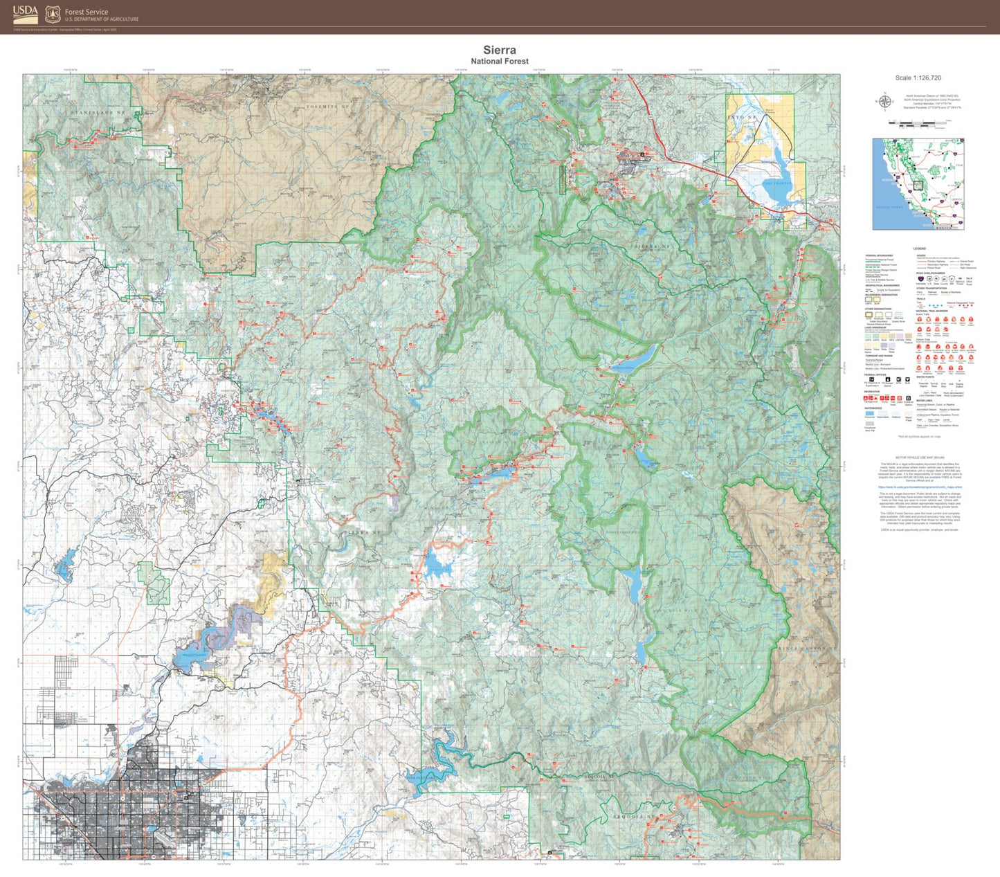 Sierra National Forest Map