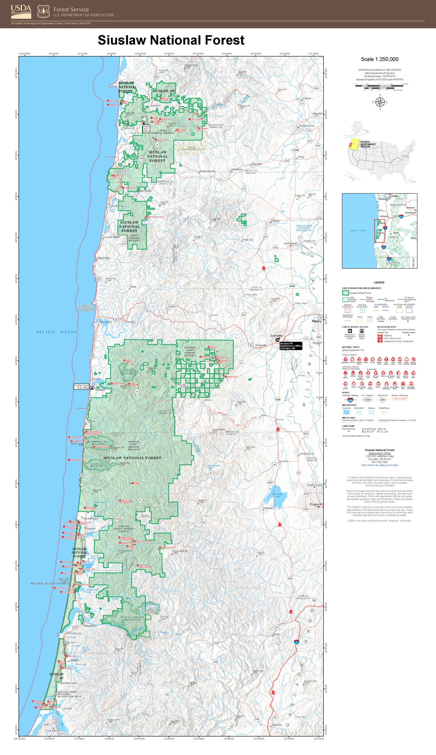 Siuslaw National Forest Map