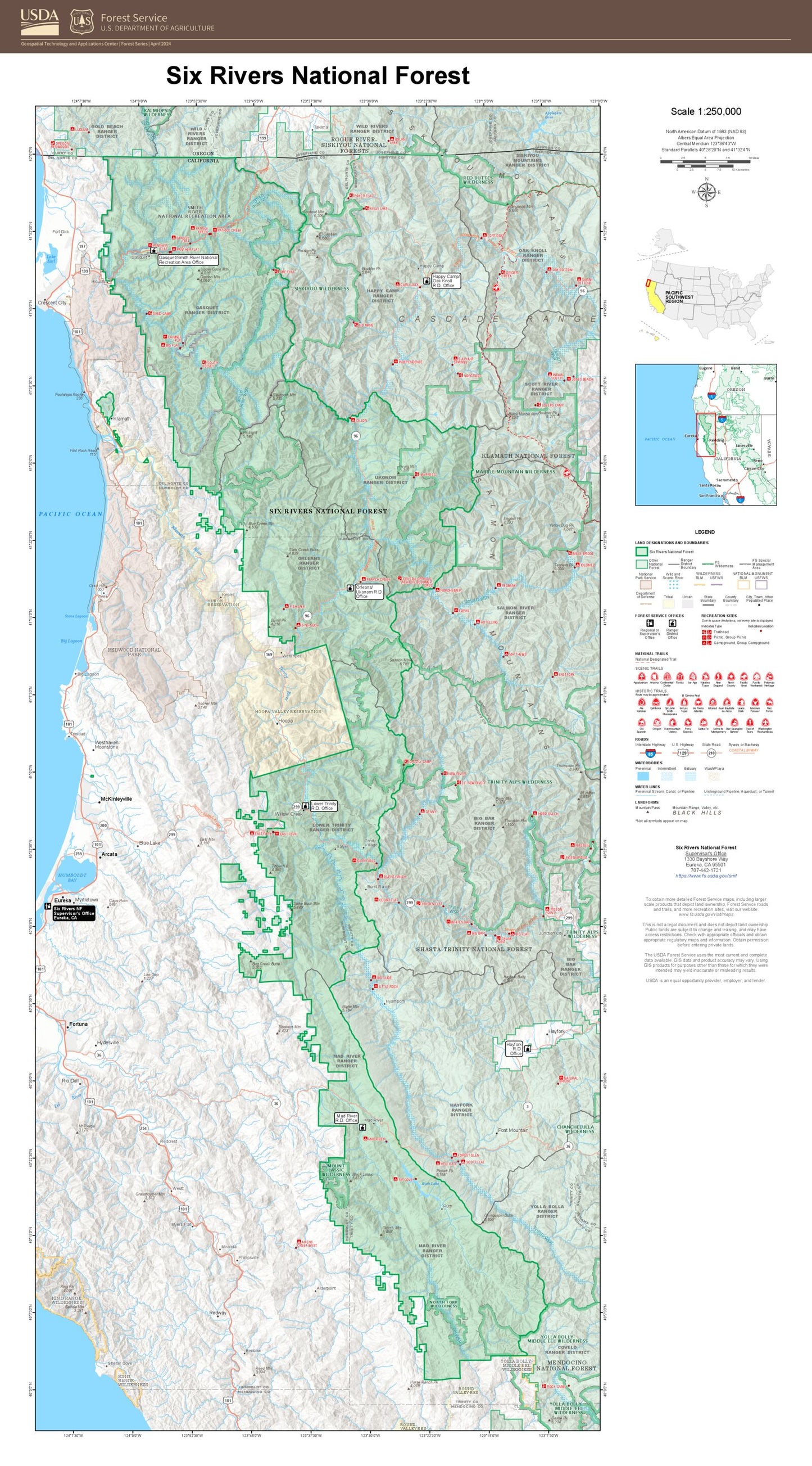 Six Rivers National Forest Map