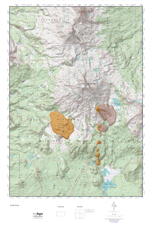South Sister MyTopo Explorer Series Map Image