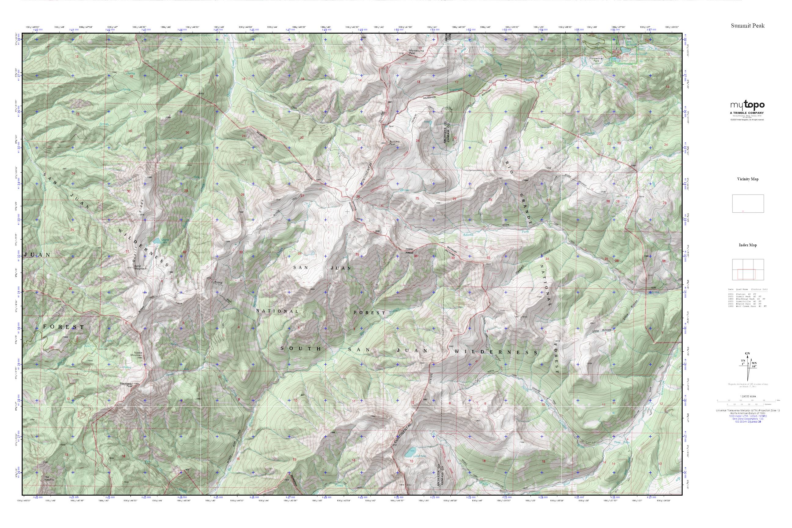 Summit Peak MyTopo Explorer Series Map – MyTopo Map Store