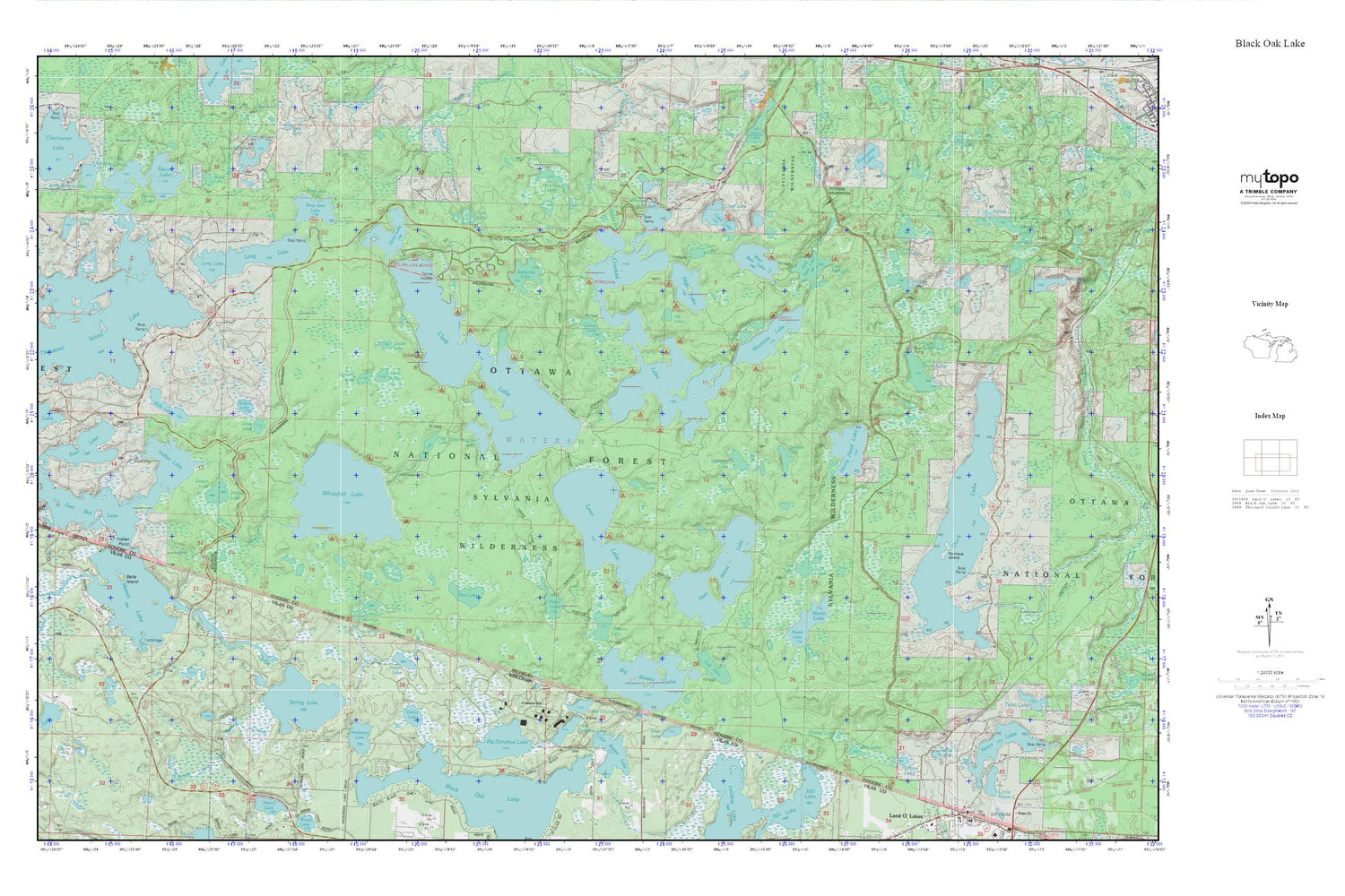 Sylvania Wilderness MyTopo Explorer Series Map Image