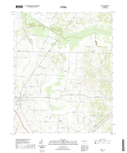 Alamo Tennessee US Topo Map Image