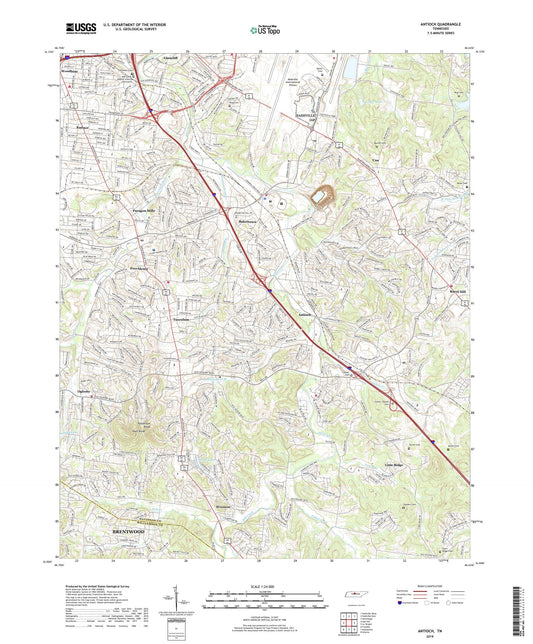 Antioch Tennessee US Topo Map Image