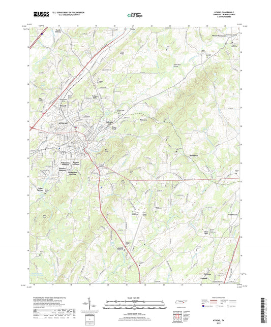 Athens Tennessee US Topo Map Image