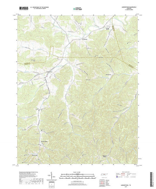Auburntown Tennessee US Topo Map Image