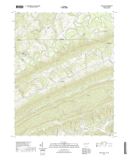 Back Valley Tennessee US Topo Map Image