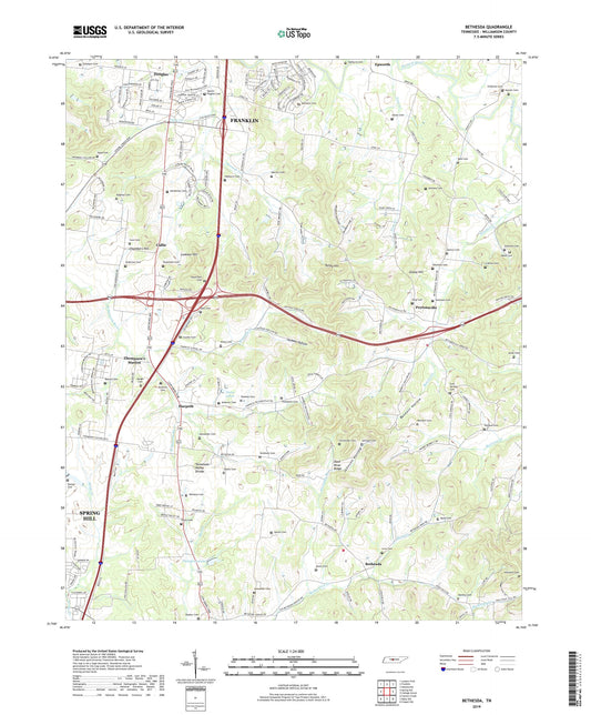 Bethesda Tennessee US Topo Map Image