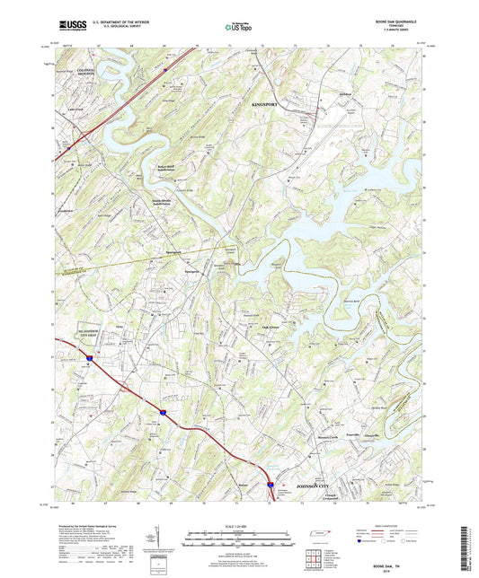 Boone Dam Tennessee US Topo Map Image