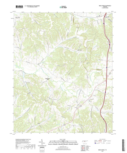 Brick Church Tennessee US Topo Map Image