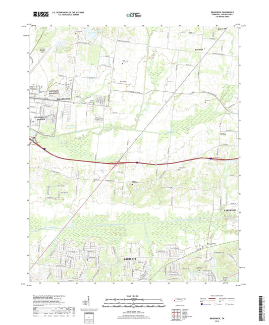 Brunswick Tennessee US Topo Map Image