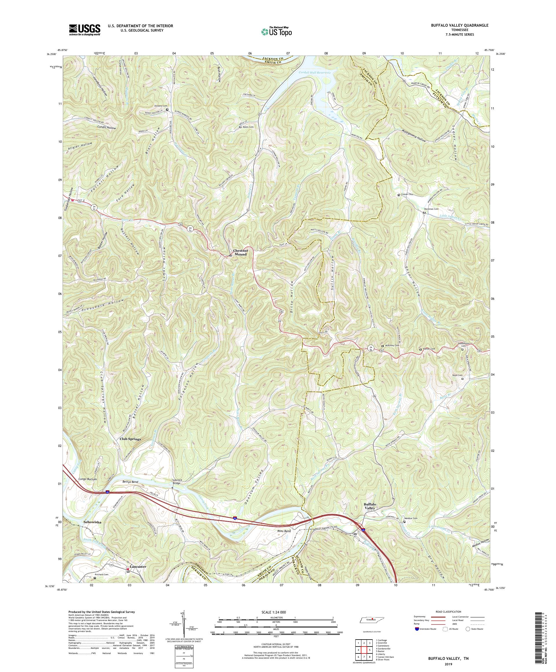 Buffalo Valley Ranch Map Buffalo Valley Tennessee US Topo Map – MyTopo Map Store