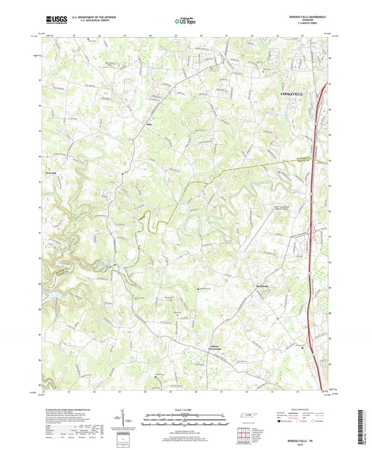 Burgess Falls Tennessee US Topo Map Image
