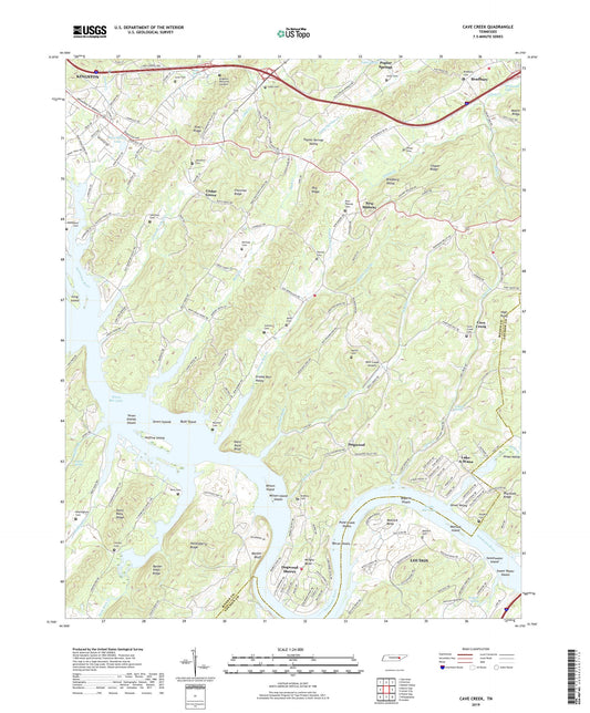 Cave Creek Tennessee US Topo Map Image