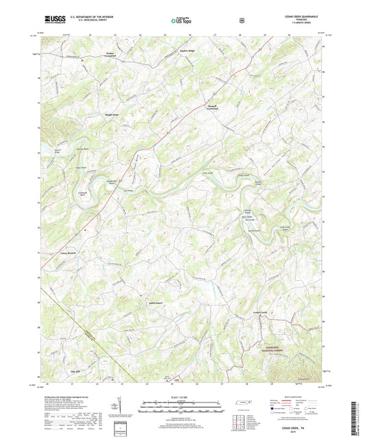 Cedar Creek Tennessee US Topo Map Image