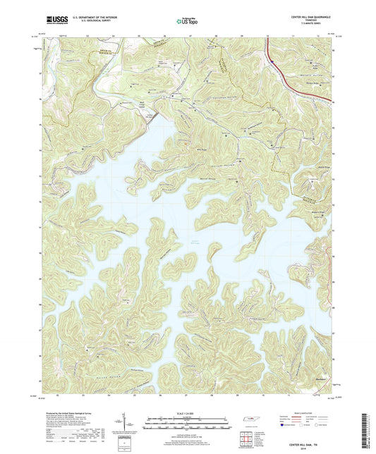 Center Hill Dam Tennessee US Topo Map Image