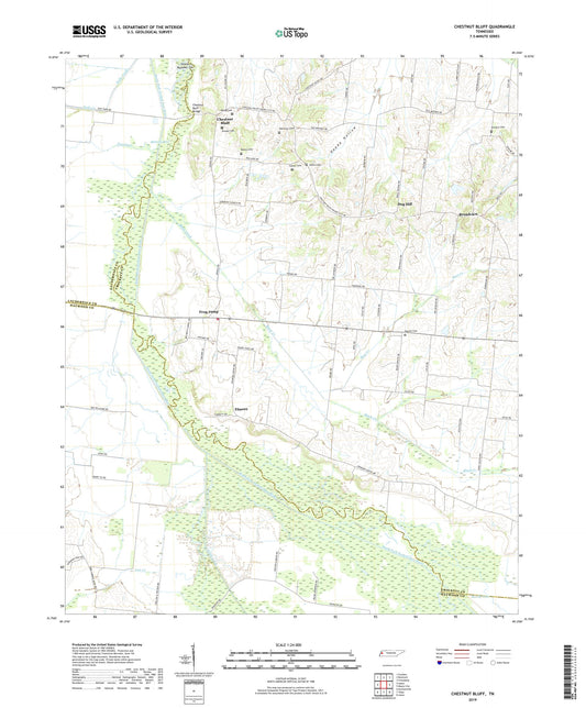Chestnut Bluff Tennessee US Topo Map Image