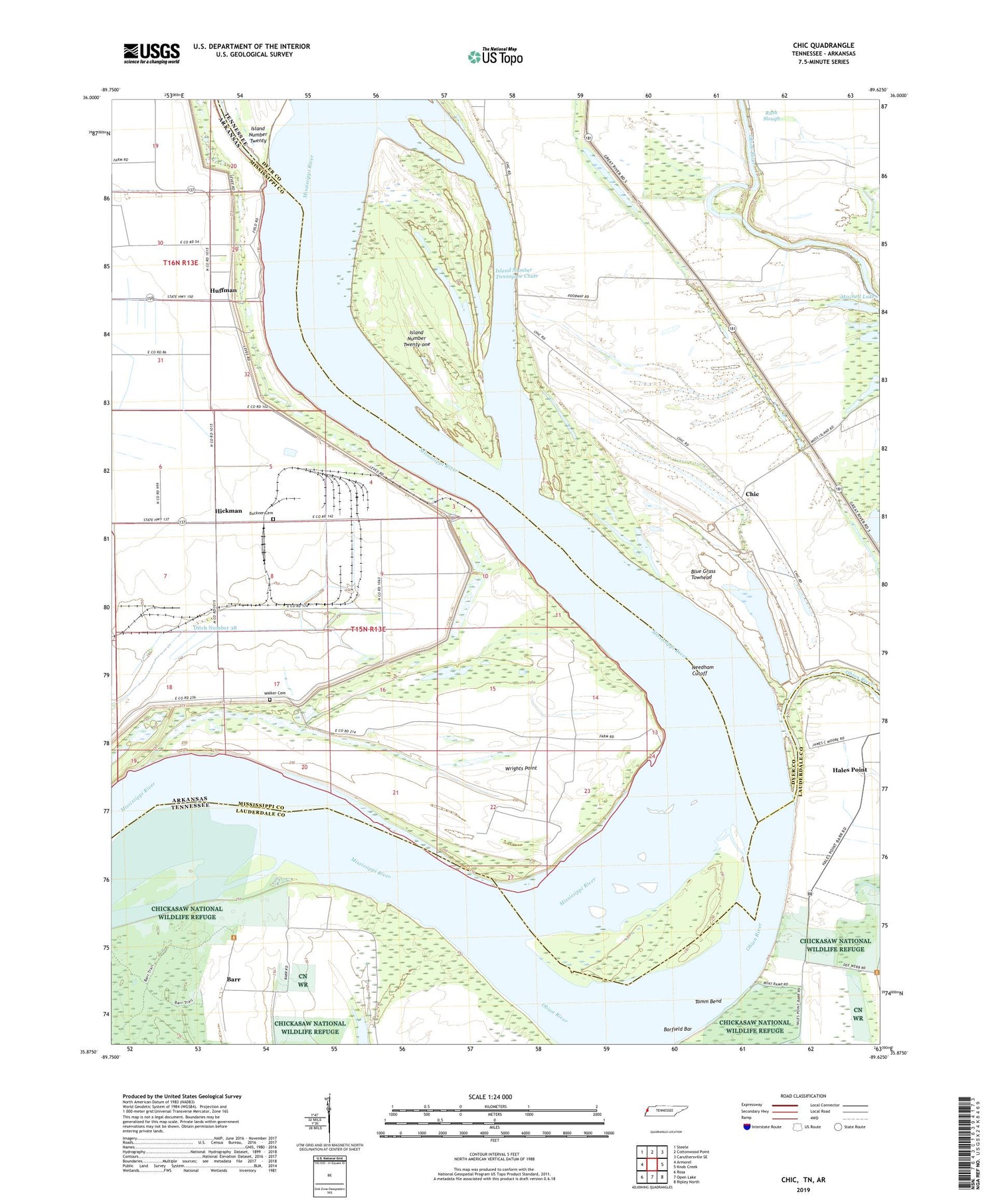 Chic Tennessee US Topo Map Image