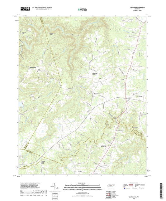 Clarkrange Tennessee US Topo Map Image
