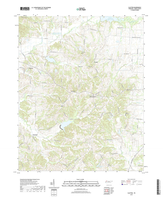 Clayton Tennessee US Topo Map Image