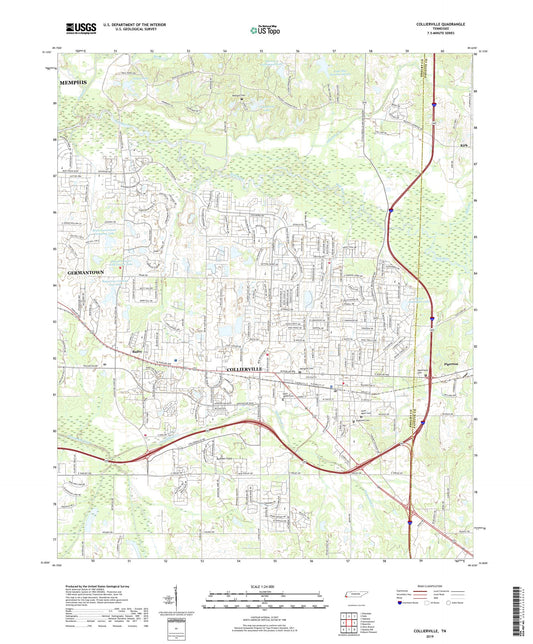 Collierville Tennessee US Topo Map Image