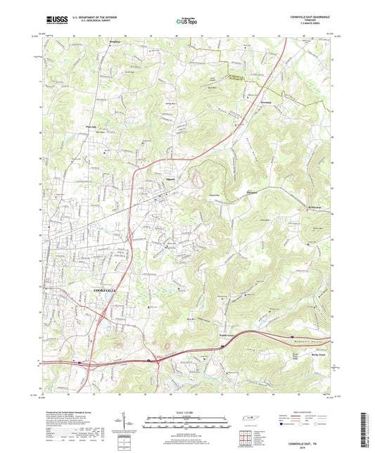 Cookeville East Tennessee US Topo Map Image