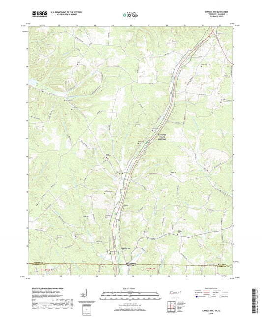 Cypress Inn Tennessee US Topo Map Image
