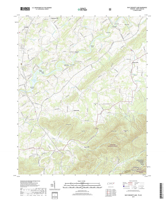 Davy Crockett Lake Tennessee US Topo Map Image