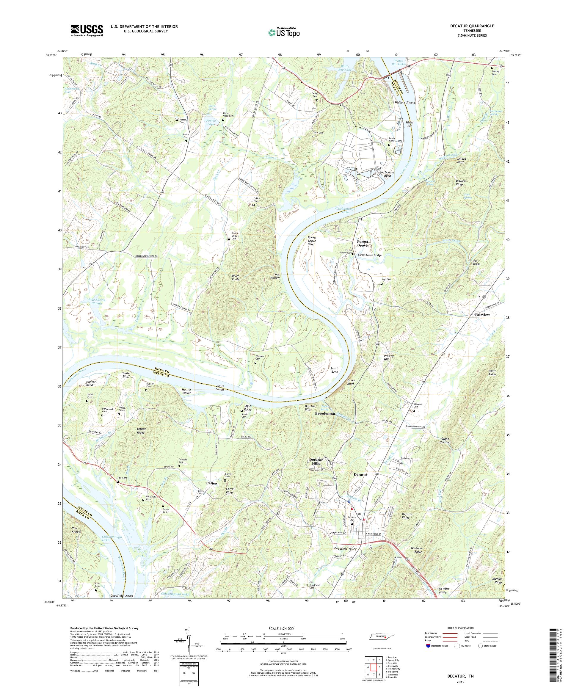 Decatur Tennessee US Topo Map – MyTopo Map Store