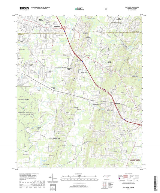 East Ridge Tennessee US Topo Map Image