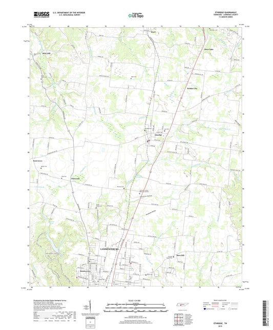 Ethridge Tennessee US Topo Map Image