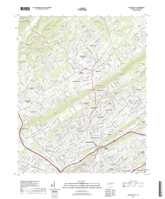 Fountain City Tennessee US Topo Map Image