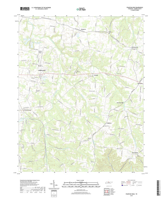 Fountain Head Tennessee US Topo Map Image
