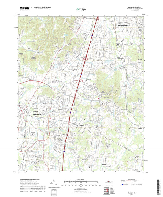 Franklin Tennessee US Topo Map Image