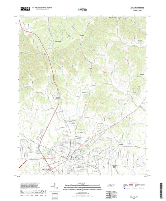 Gallatin Tennessee US Topo Map Image