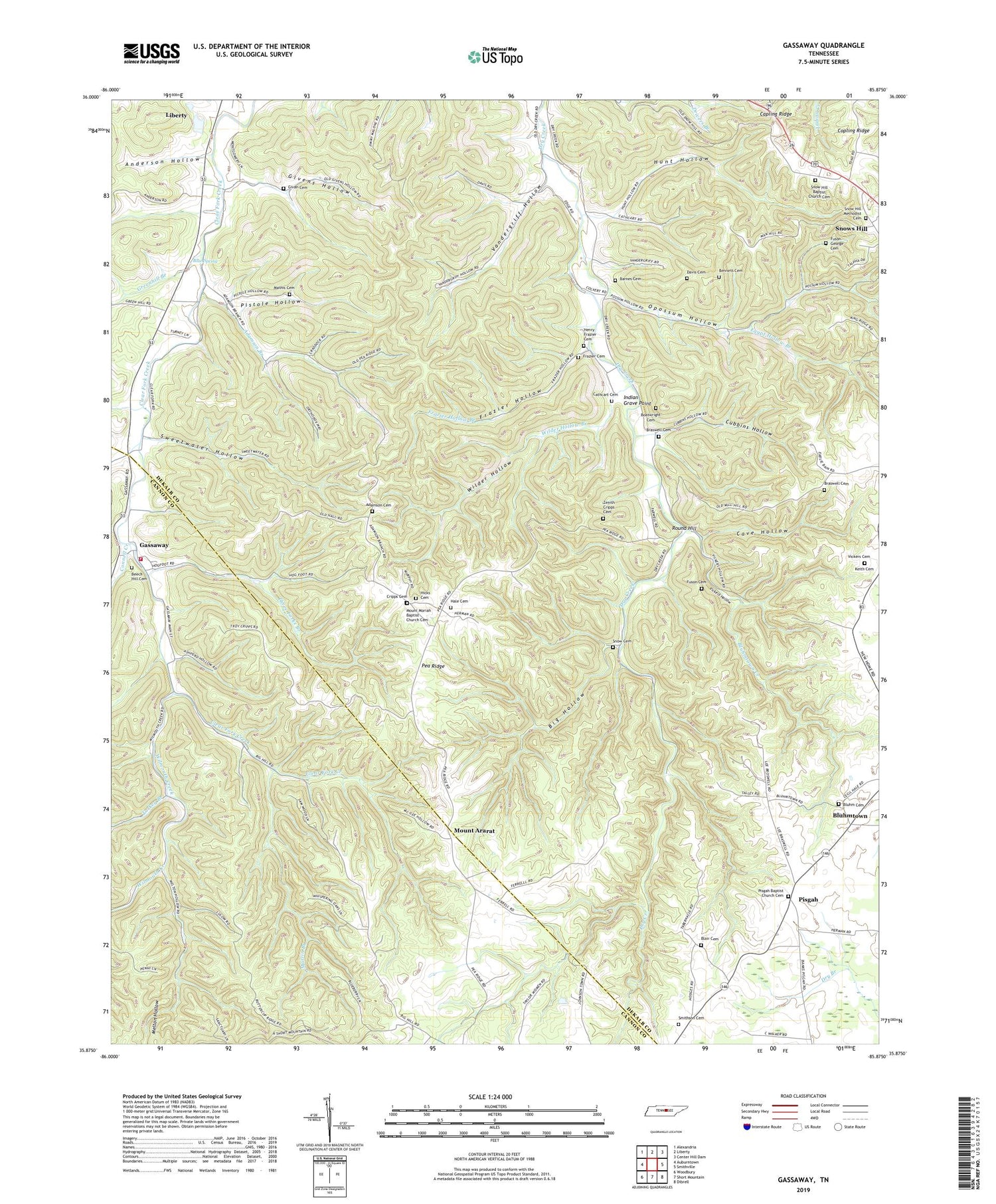 Gassaway Tennessee US Topo Map Image