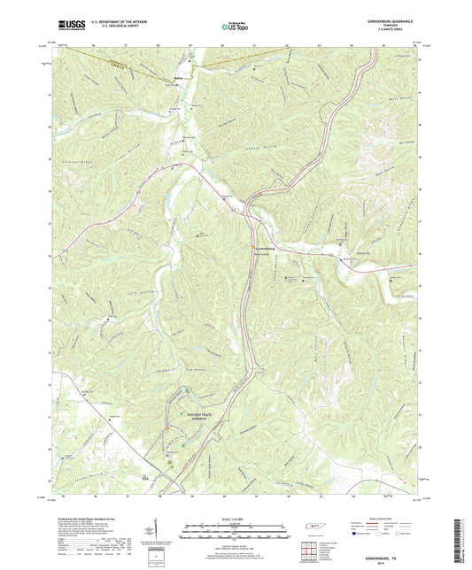 Gordonsburg Tennessee US Topo Map Image