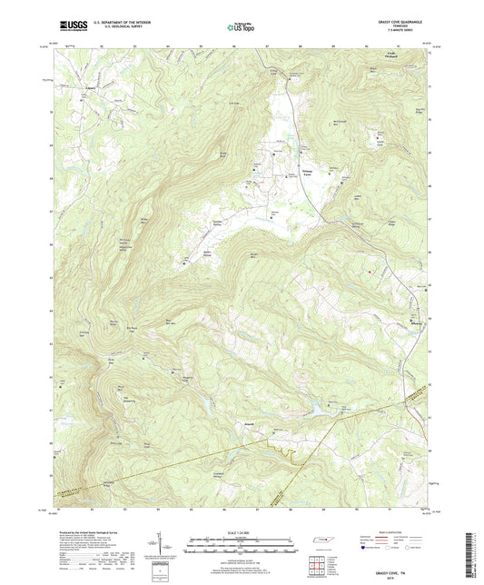 Grassy Cove Tennessee US Topo Map Image