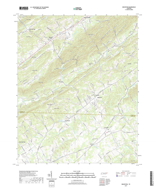 Graveston Tennessee US Topo Map Image